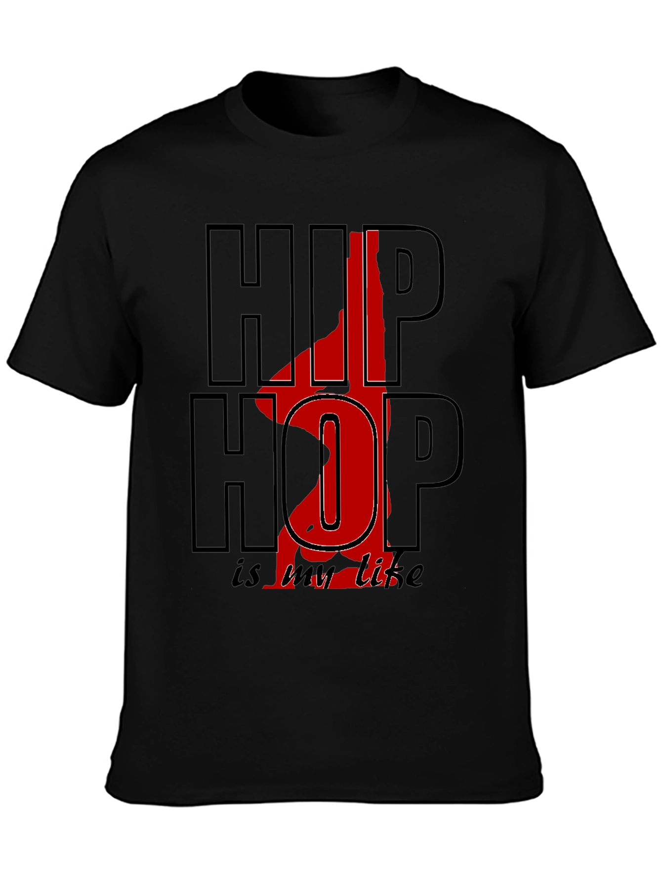 Hip Hop Is My Life Graphic Black Tee