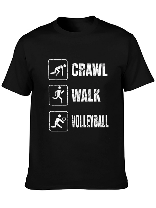 Crawl Walk Volleyball T-Shirt Funny Sport Tee