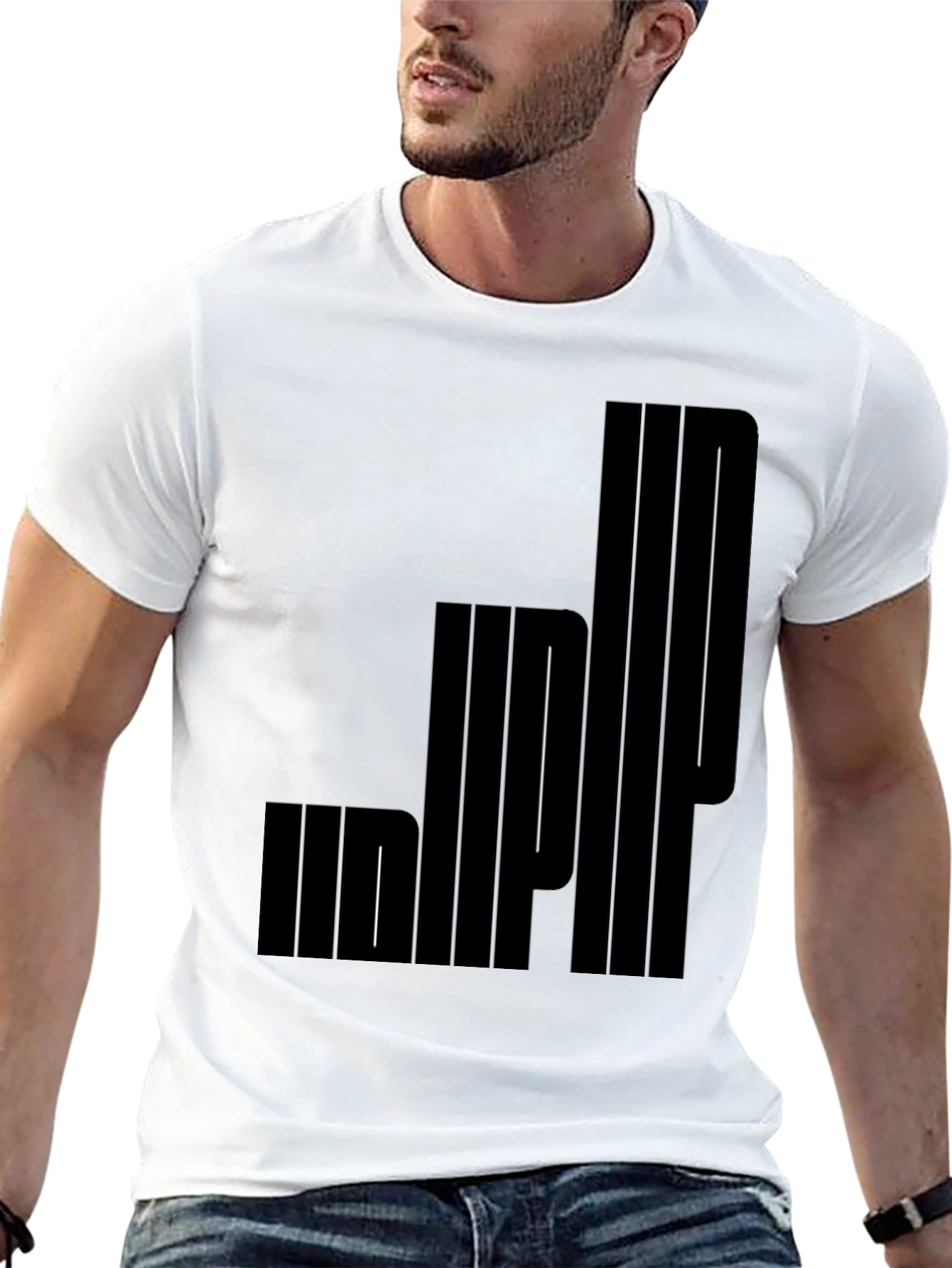 Modern Graphic Print Black T-Shirt
