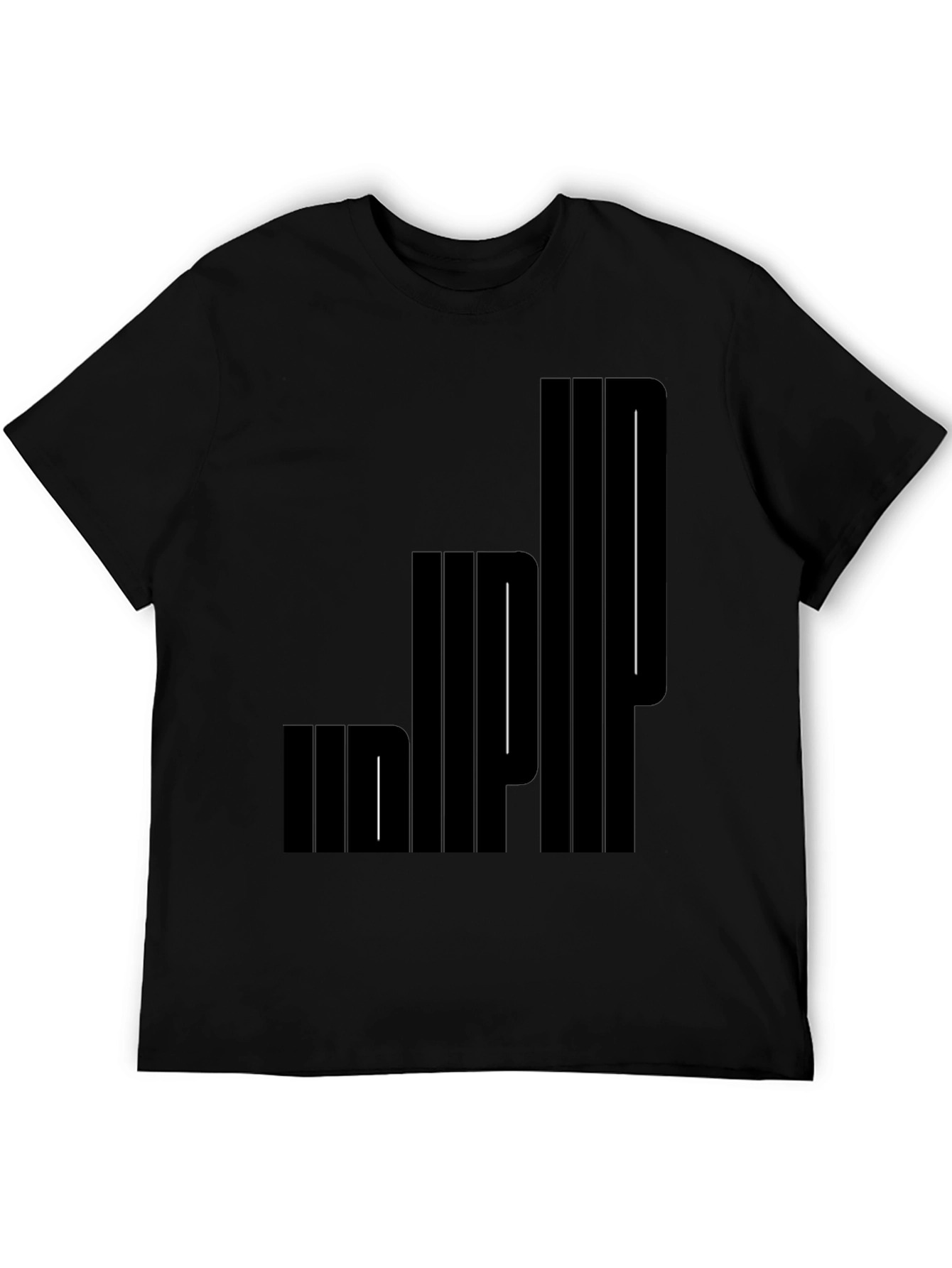 Modern Graphic Print Black T-Shirt
