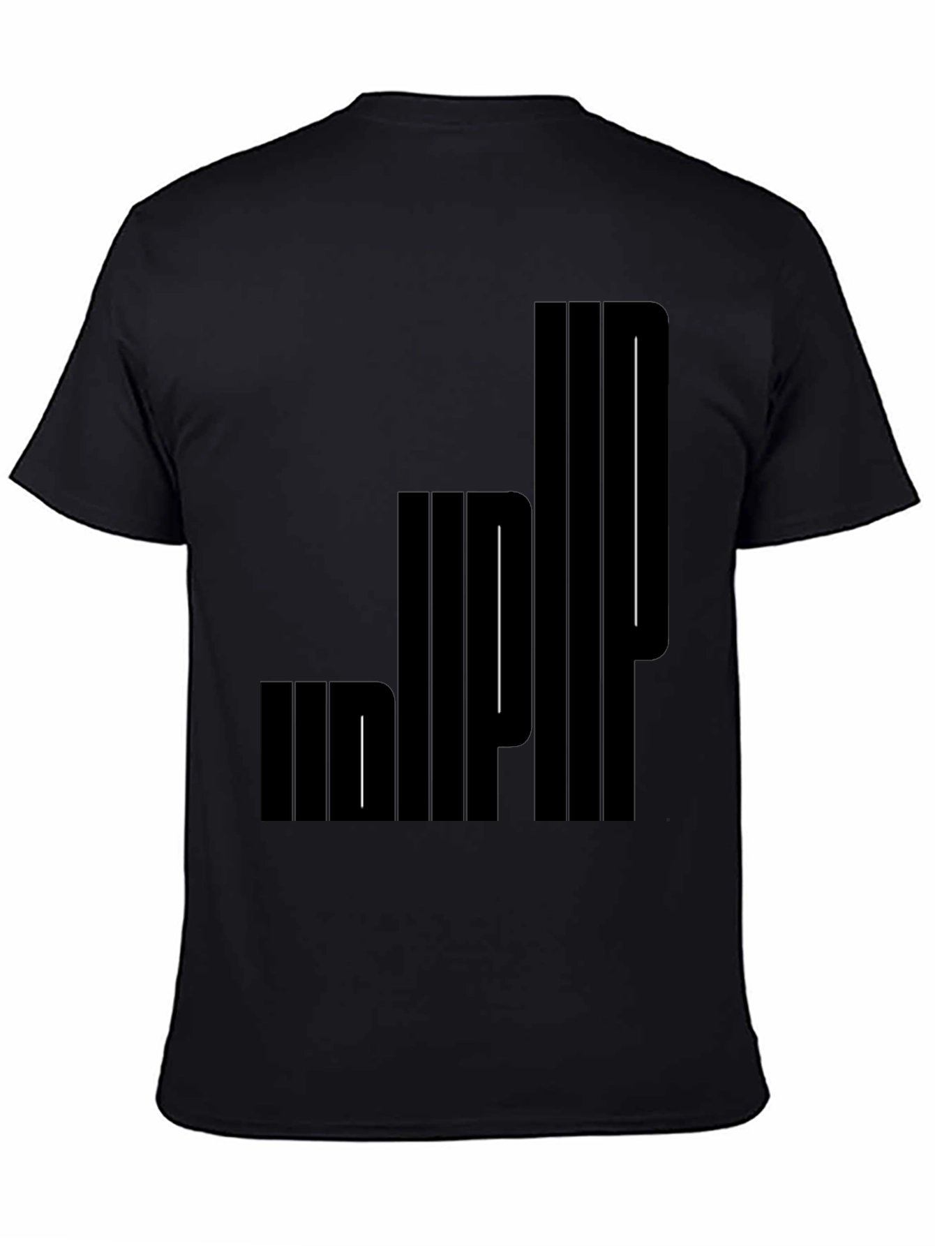 Modern Graphic Print Black T-Shirt