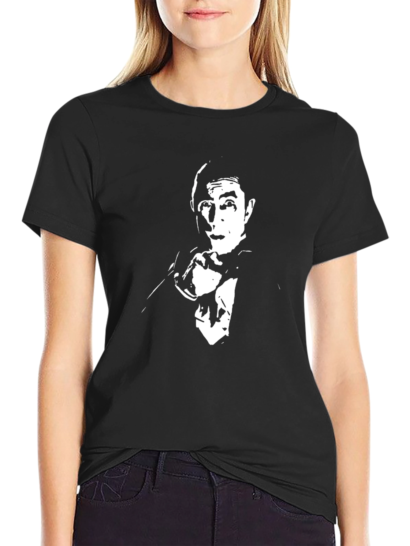 Mr. Bean Graphic Tee - Black Cotton T-Shirt