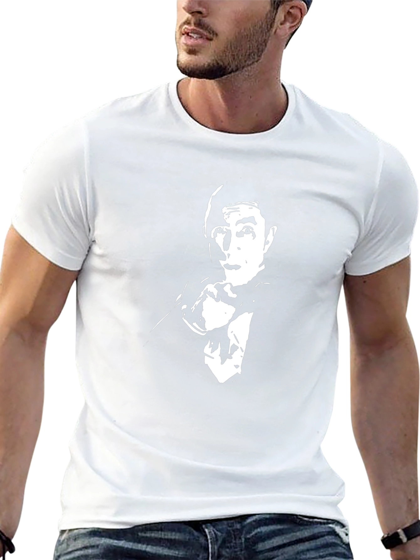 Mr. Bean Graphic Tee - Black Cotton T-Shirt