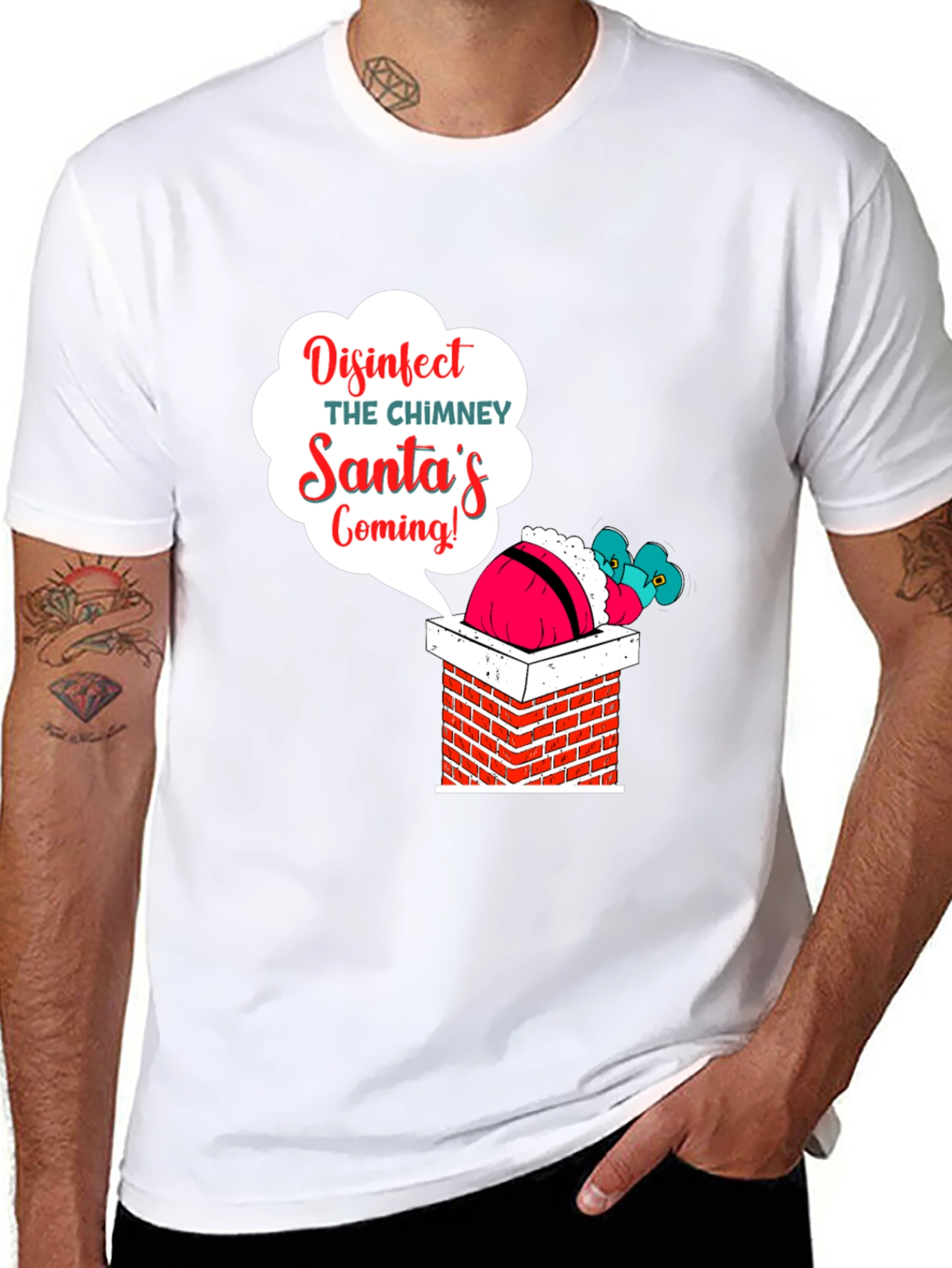 Disinfect the Chimney Santas Coming T-Shirt