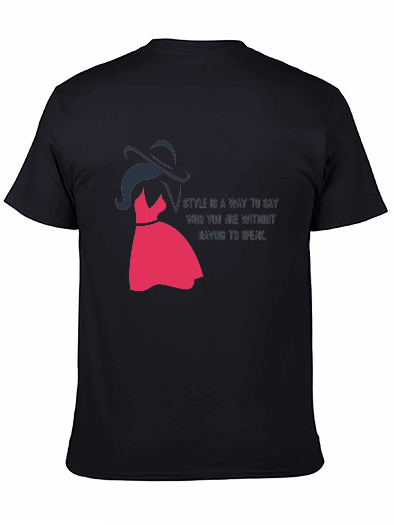 Stylish Black T-Shirt with Fashion Illustration