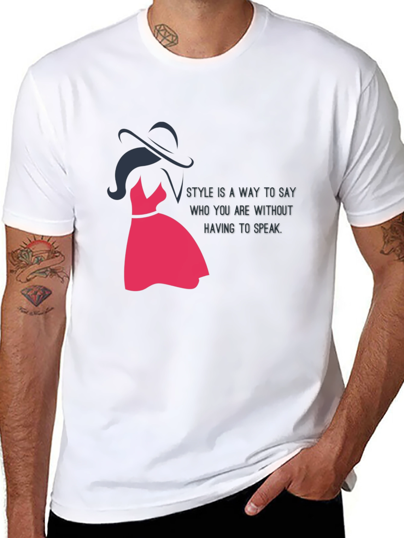 Stylish Black T-Shirt with Fashion Illustration
