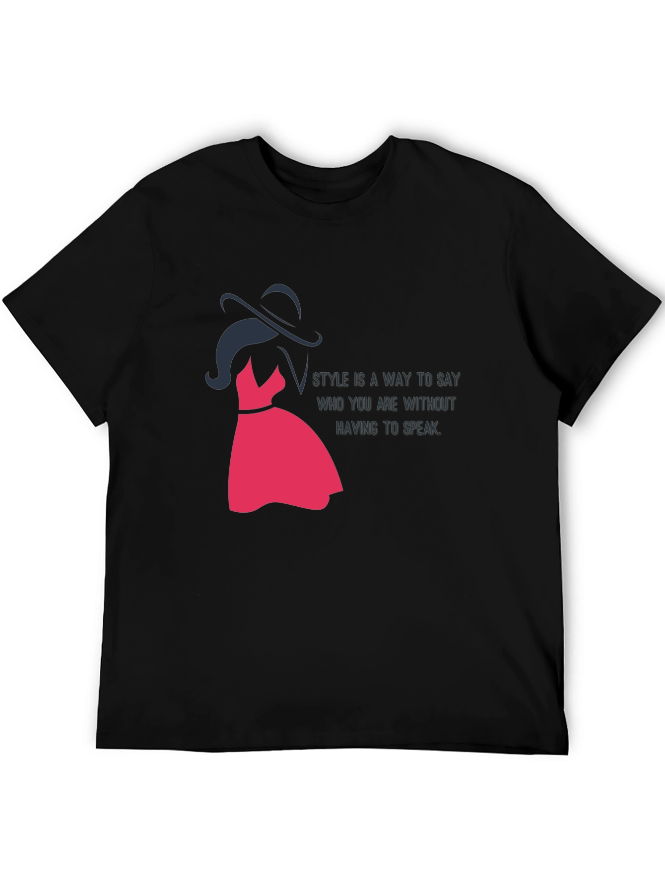 Stylish Black T-Shirt with Fashion Illustration