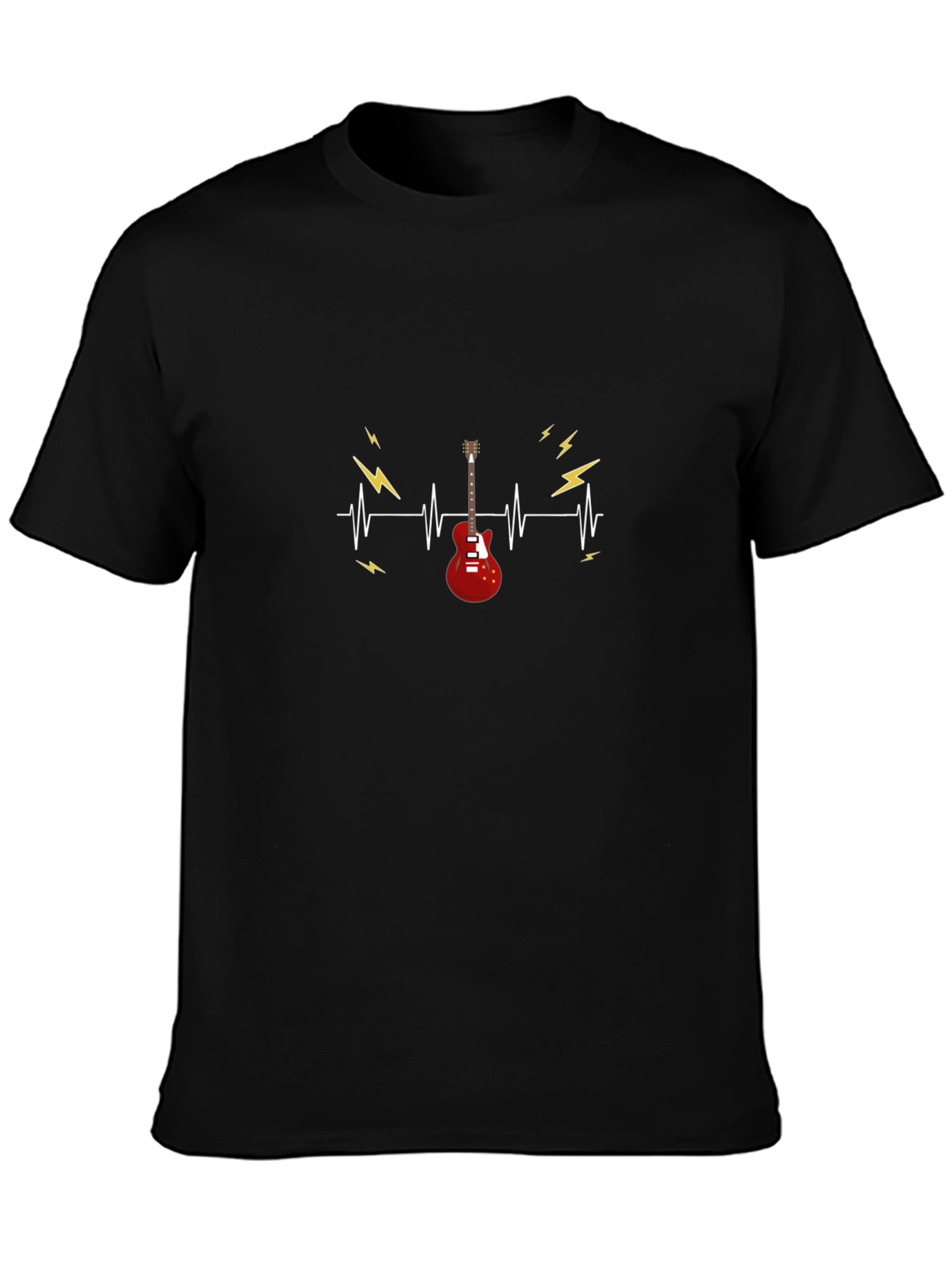 Guitar Heartbeat Graphic Tee - Rock Music Lover