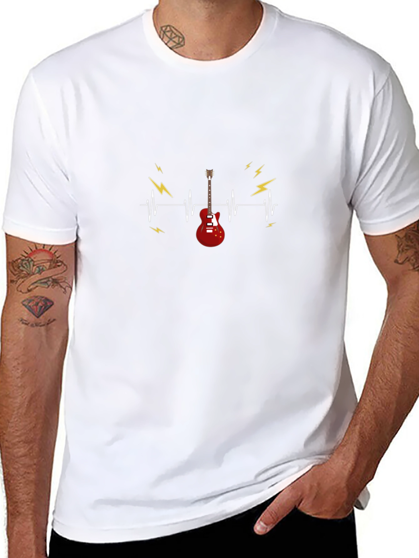 Guitar Heartbeat Graphic Tee - Rock Music Lover