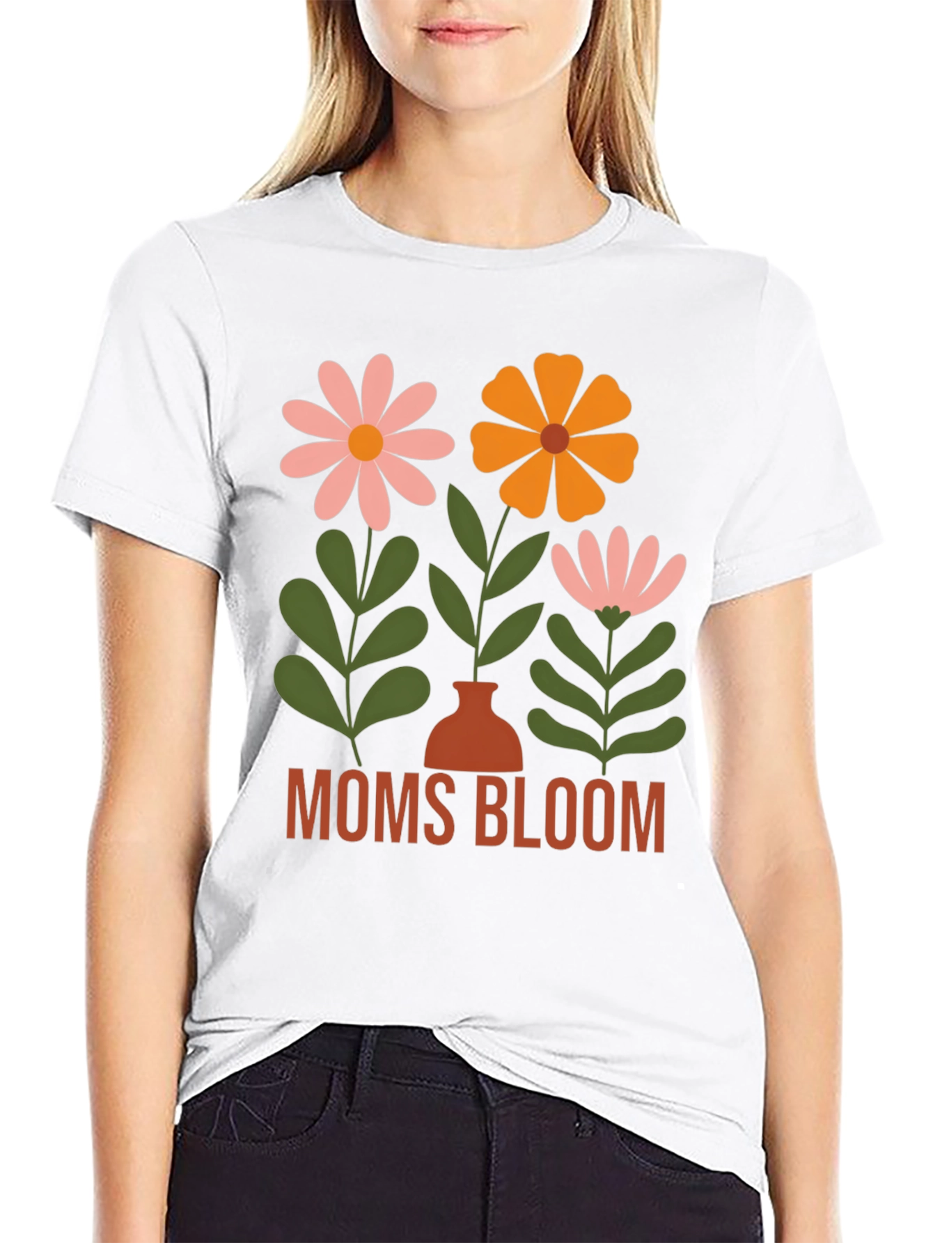 Moms Bloom Graphic T-Shirt - Stylish Floral Design