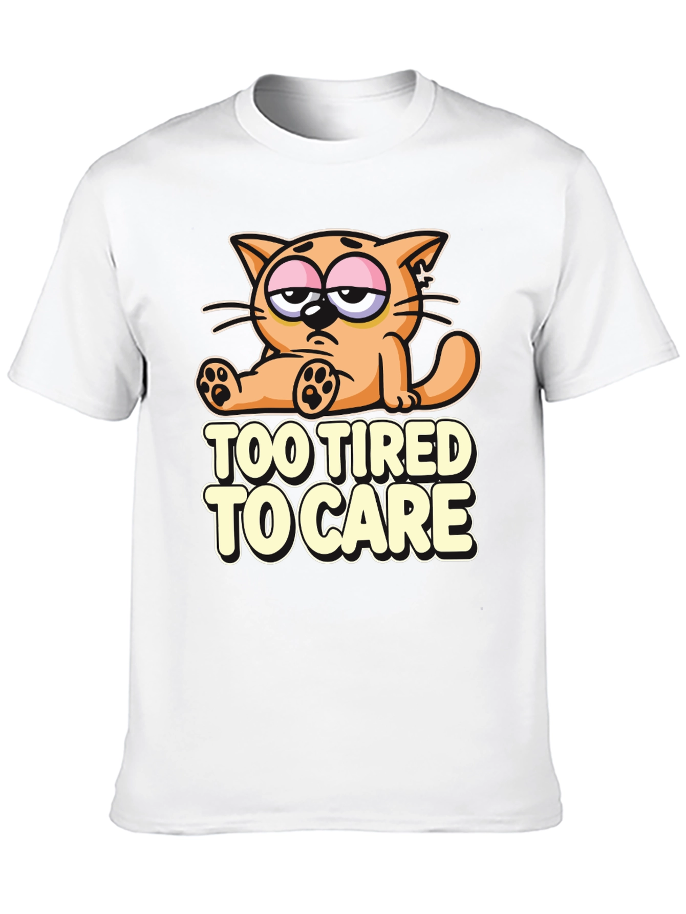 Too Tired to Care Cat T-Shirt
