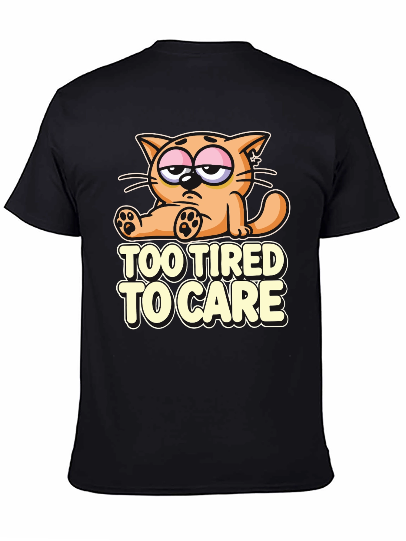 Too Tired to Care Cat T-Shirt