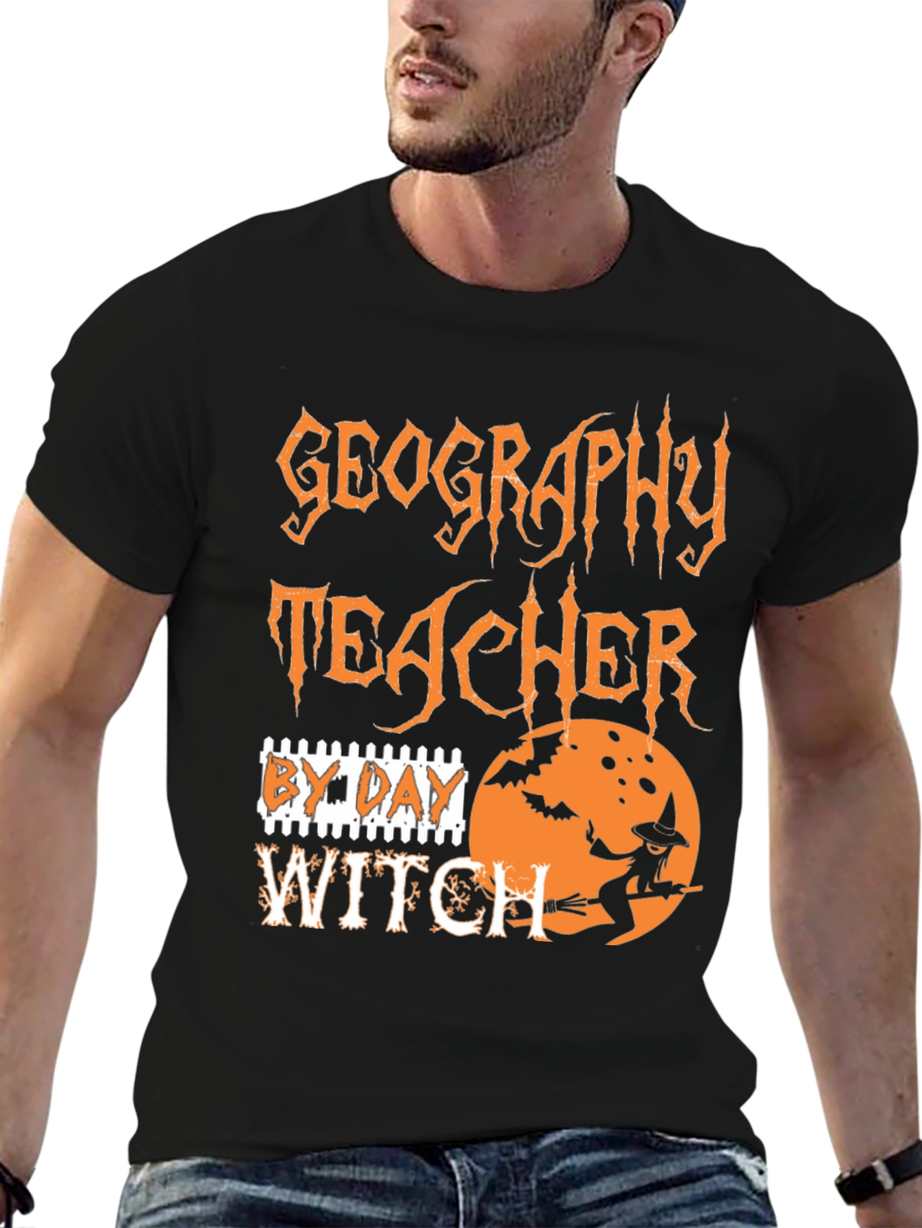 Geography Teacher By Day Witch Halloween T-Shirt