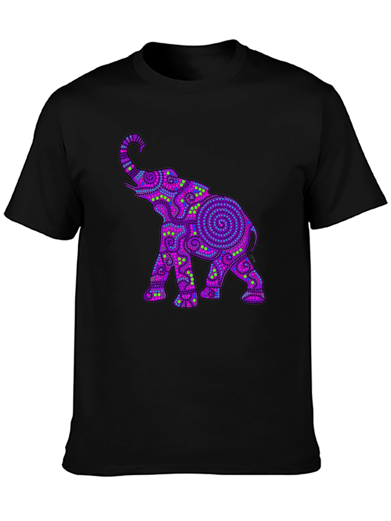 Elephant Graphic Print Crew Neck T-Shirt