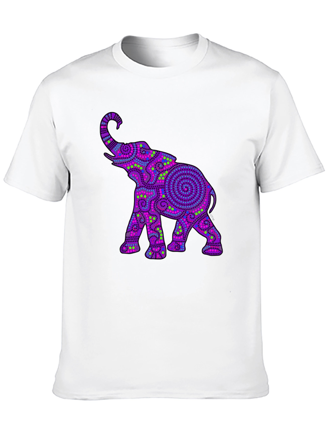 Elephant Graphic Print Crew Neck T-Shirt