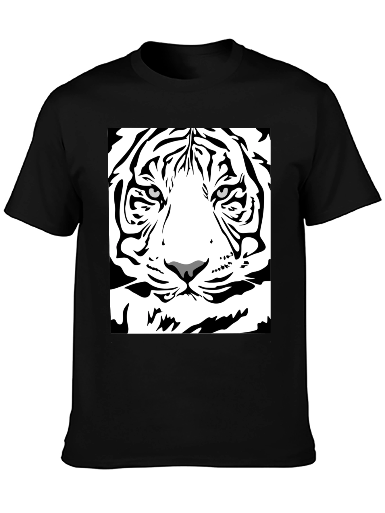 Black Tiger Graphic Tee - Bold Animal Print