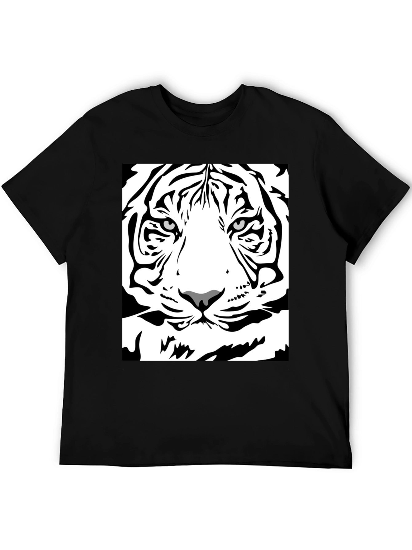 Black Tiger Graphic Tee - Bold Animal Print