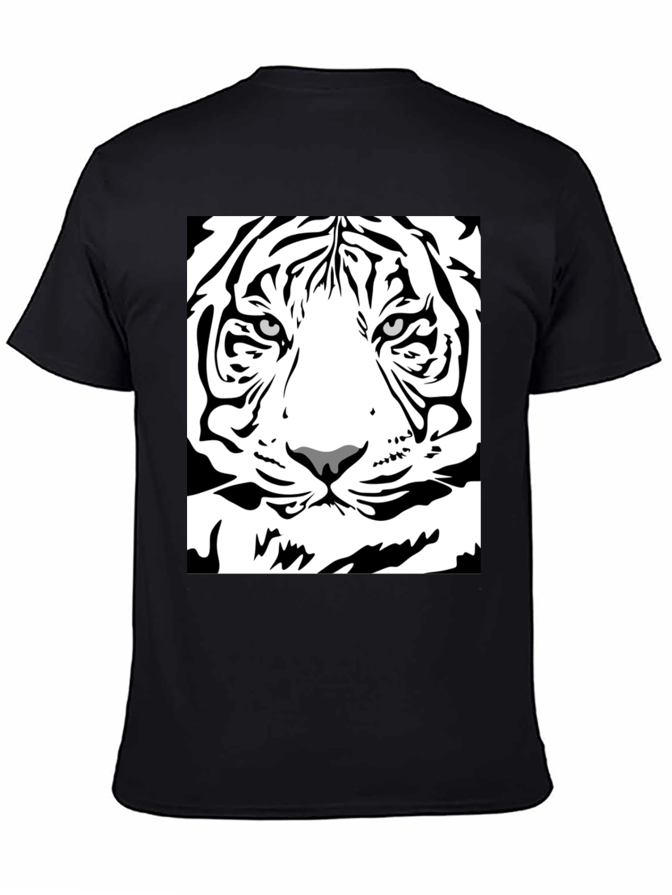 Black Tiger Graphic Tee - Bold Animal Print
