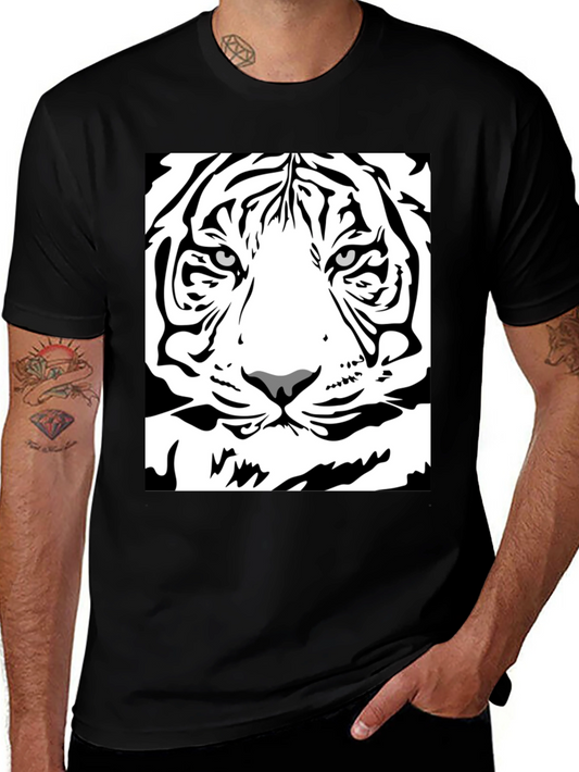 Black Tiger Graphic Tee - Bold Animal Print