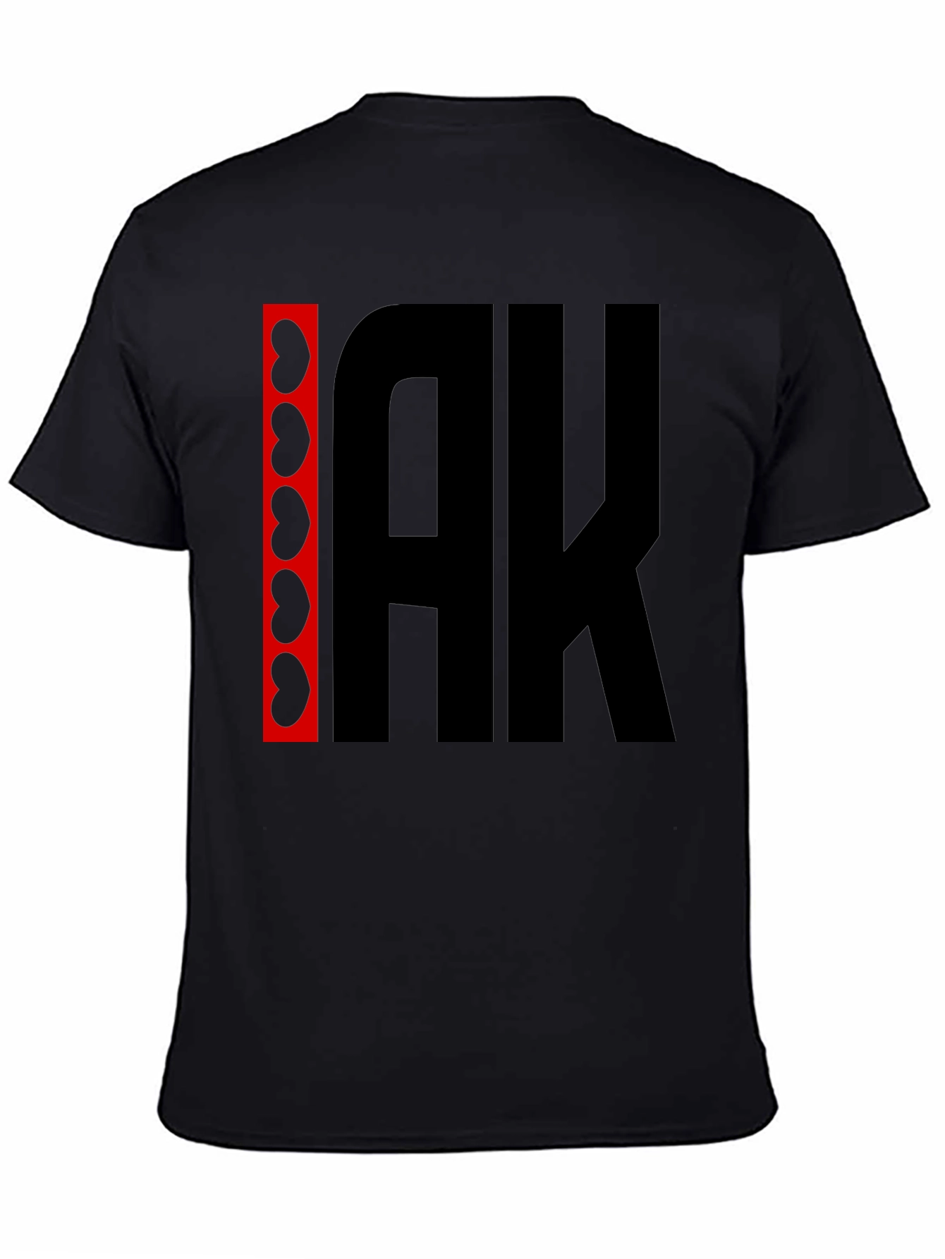 AK Kidney Bean Graphic Print Black T-Shirt