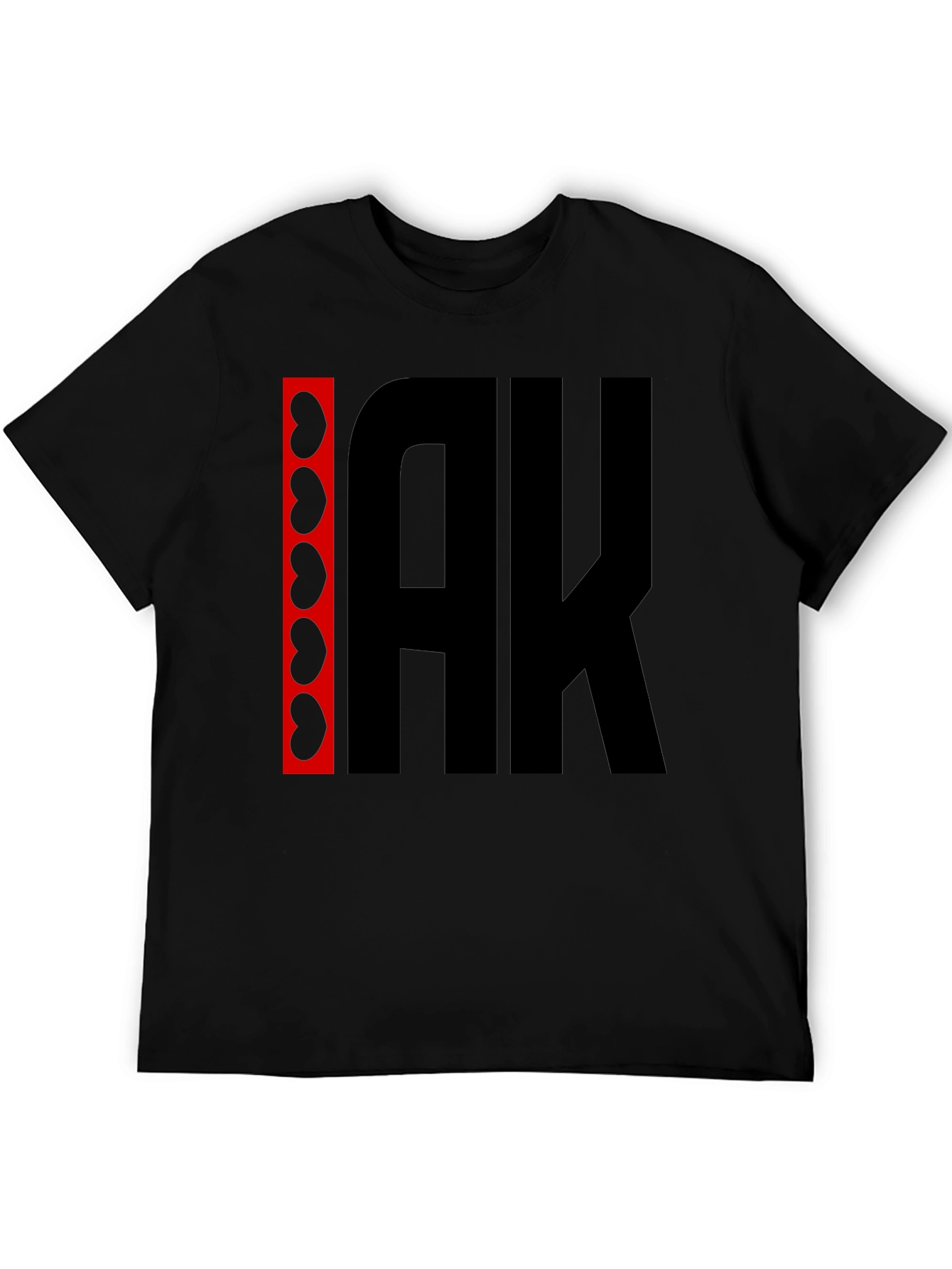 AK Kidney Bean Graphic Print Black T-Shirt