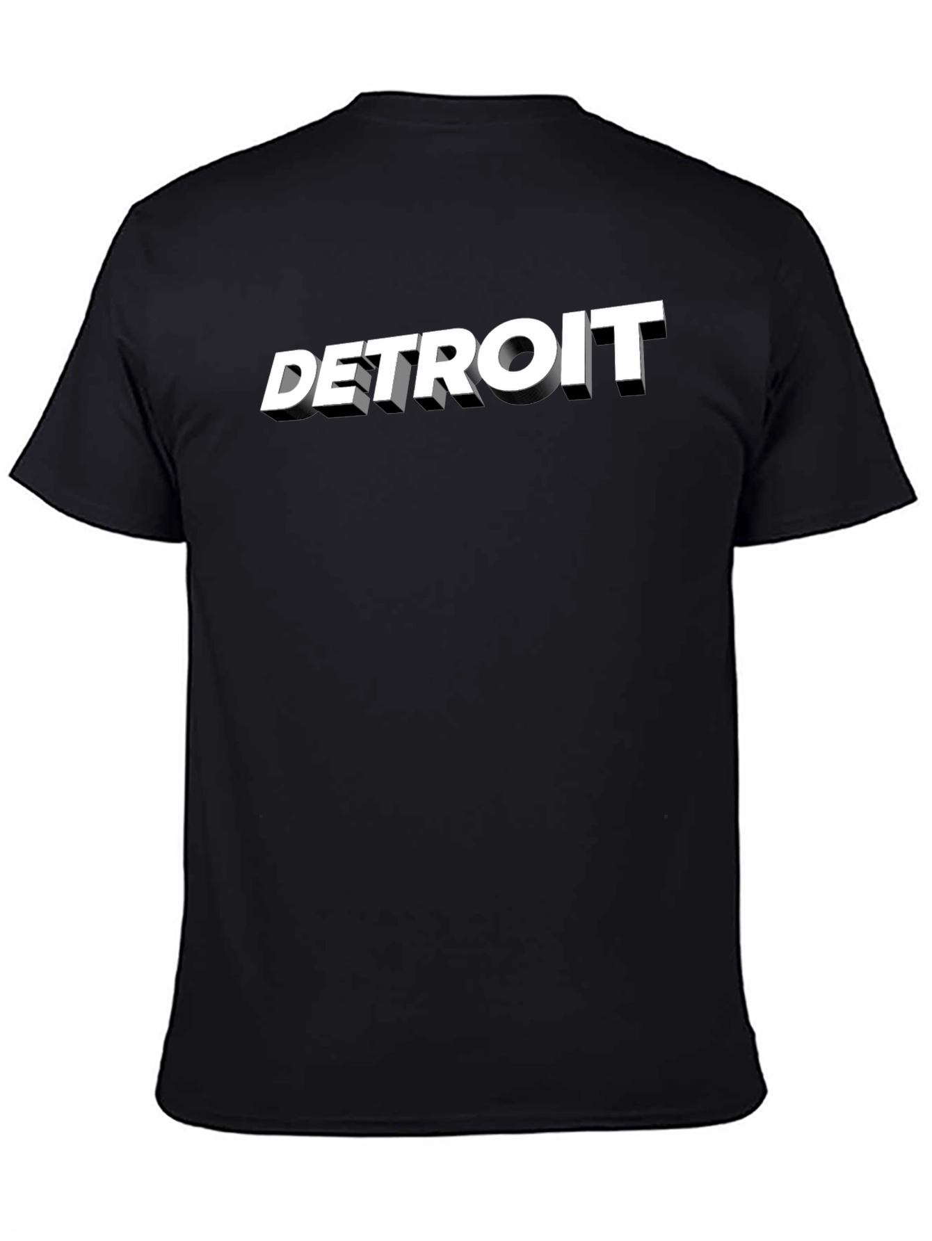 Detroit Graphic Tee - Bold 3D Text T-Shirt