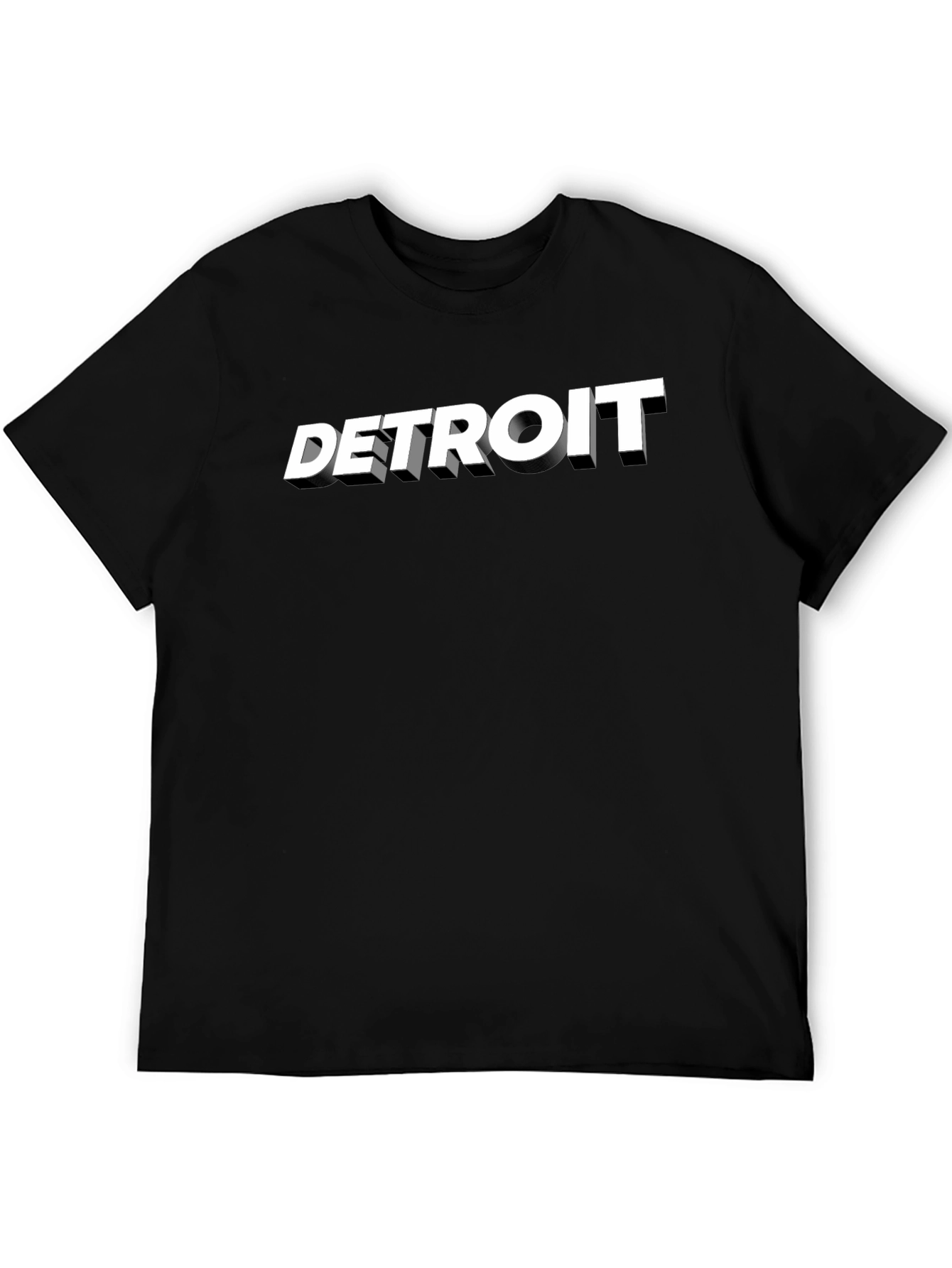 Detroit Graphic Tee - Bold 3D Text T-Shirt