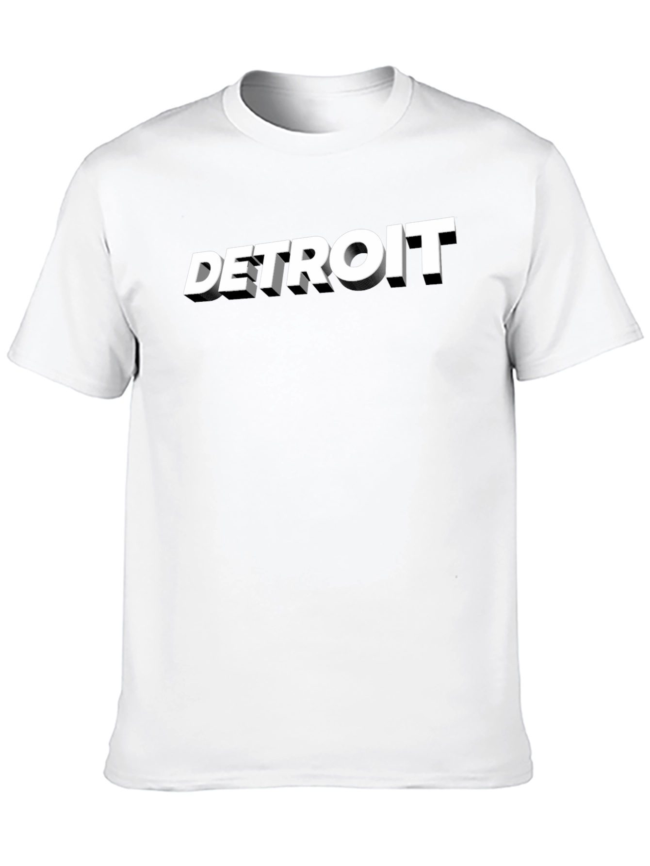 Detroit Graphic Tee - Bold 3D Text T-Shirt