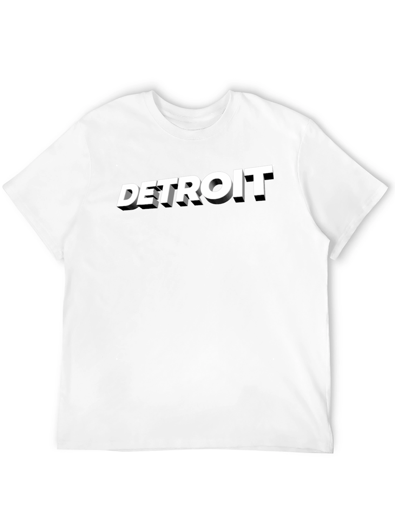 Detroit Graphic Tee - Bold 3D Text T-Shirt