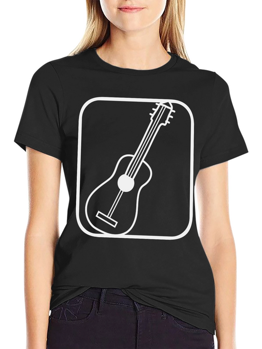 Guitar Graphic Tee - Black Cotton T-Shirt