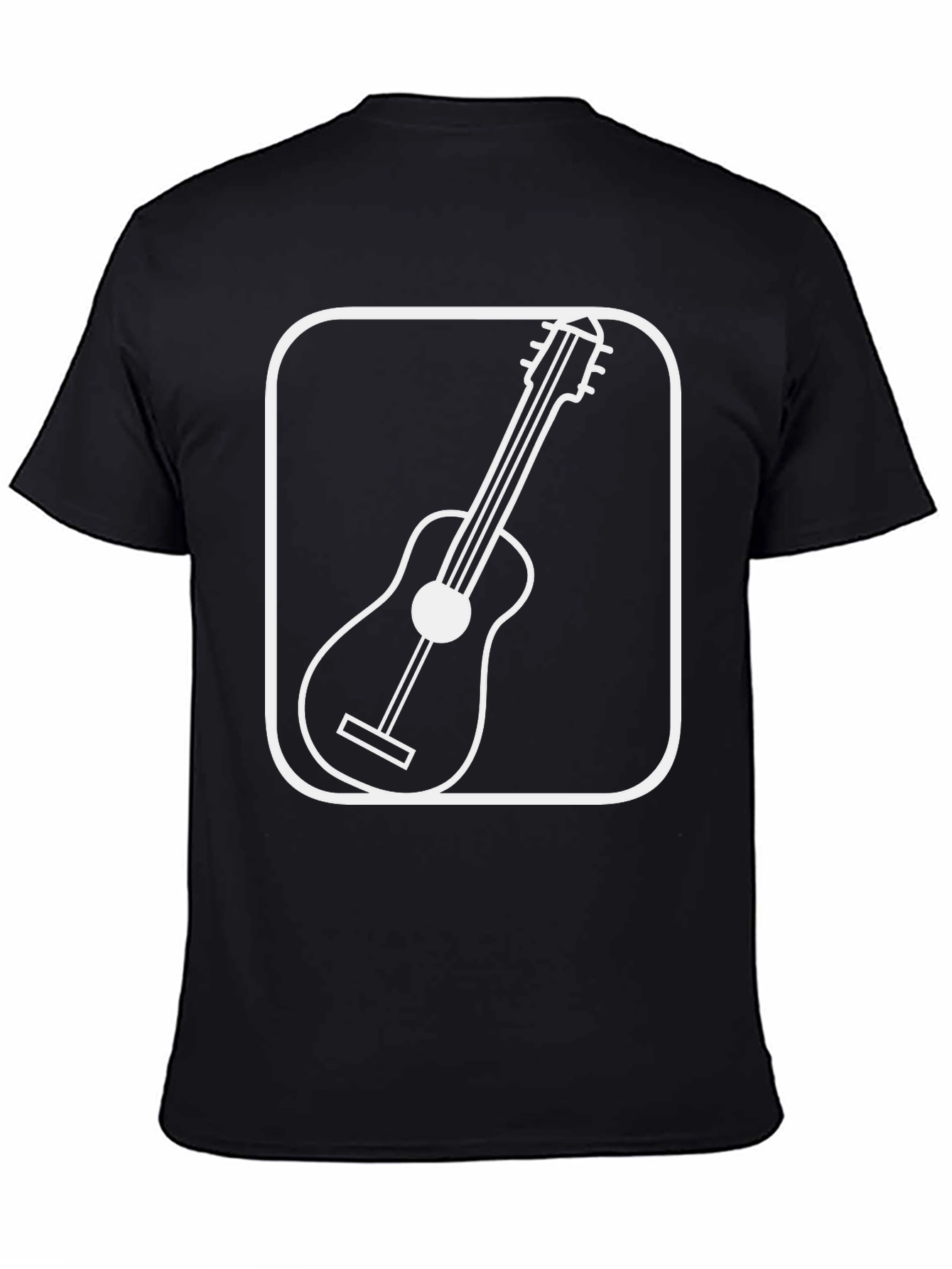 Guitar Graphic Tee - Black Cotton T-Shirt
