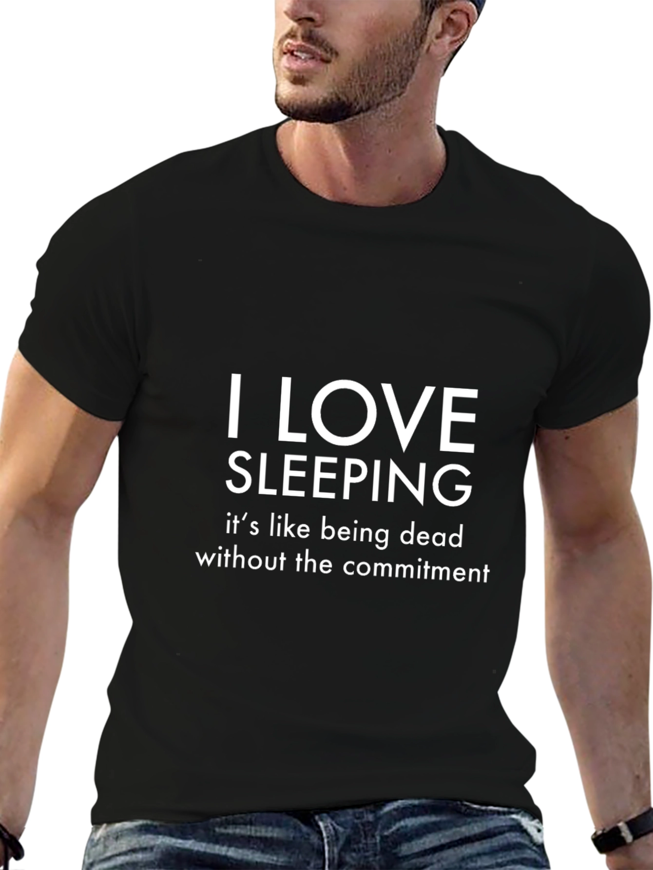 I Love Sleeping Graphic Tee - Funny Slogan T-Shirt
