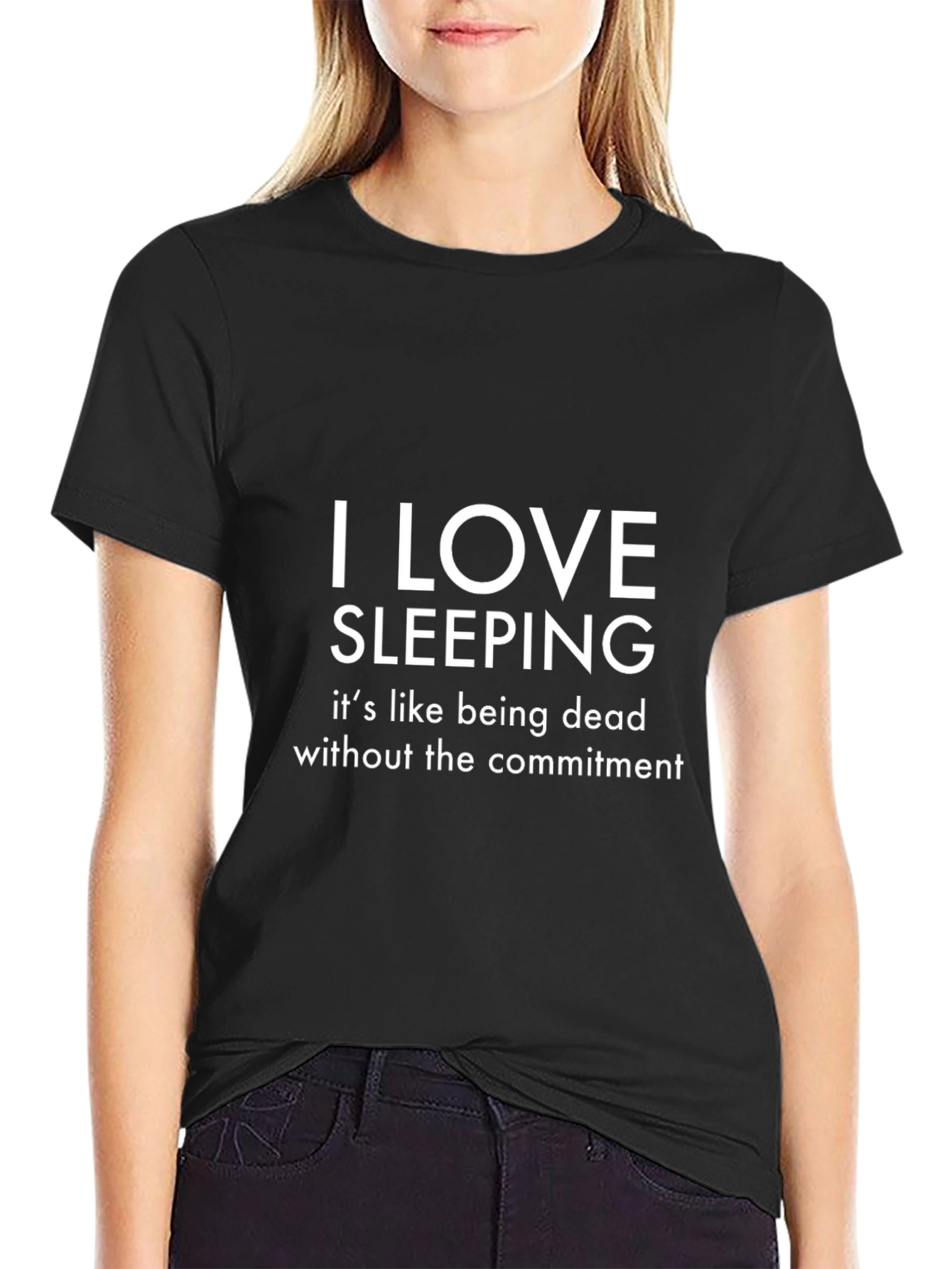 I Love Sleeping Graphic Tee - Funny Slogan T-Shirt