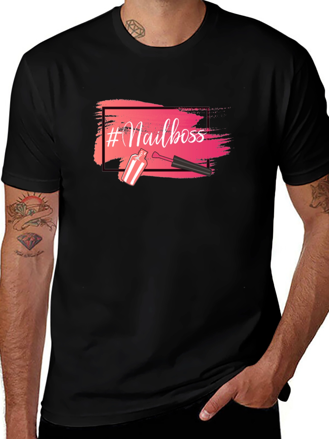 #Nailboss Graphic T-Shirt - Black Crew Neck