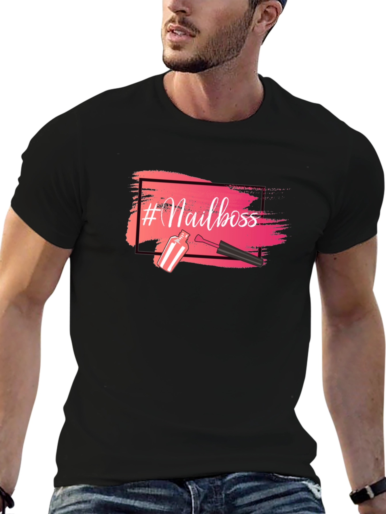 #Nailboss Graphic T-Shirt - Black Crew Neck