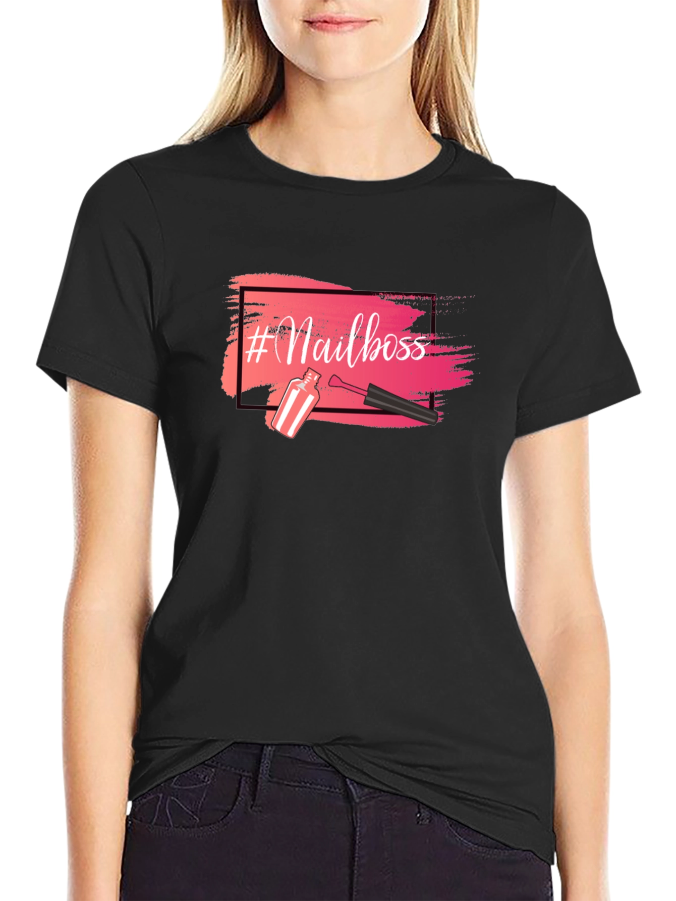 #Nailboss Graphic T-Shirt - Black Crew Neck