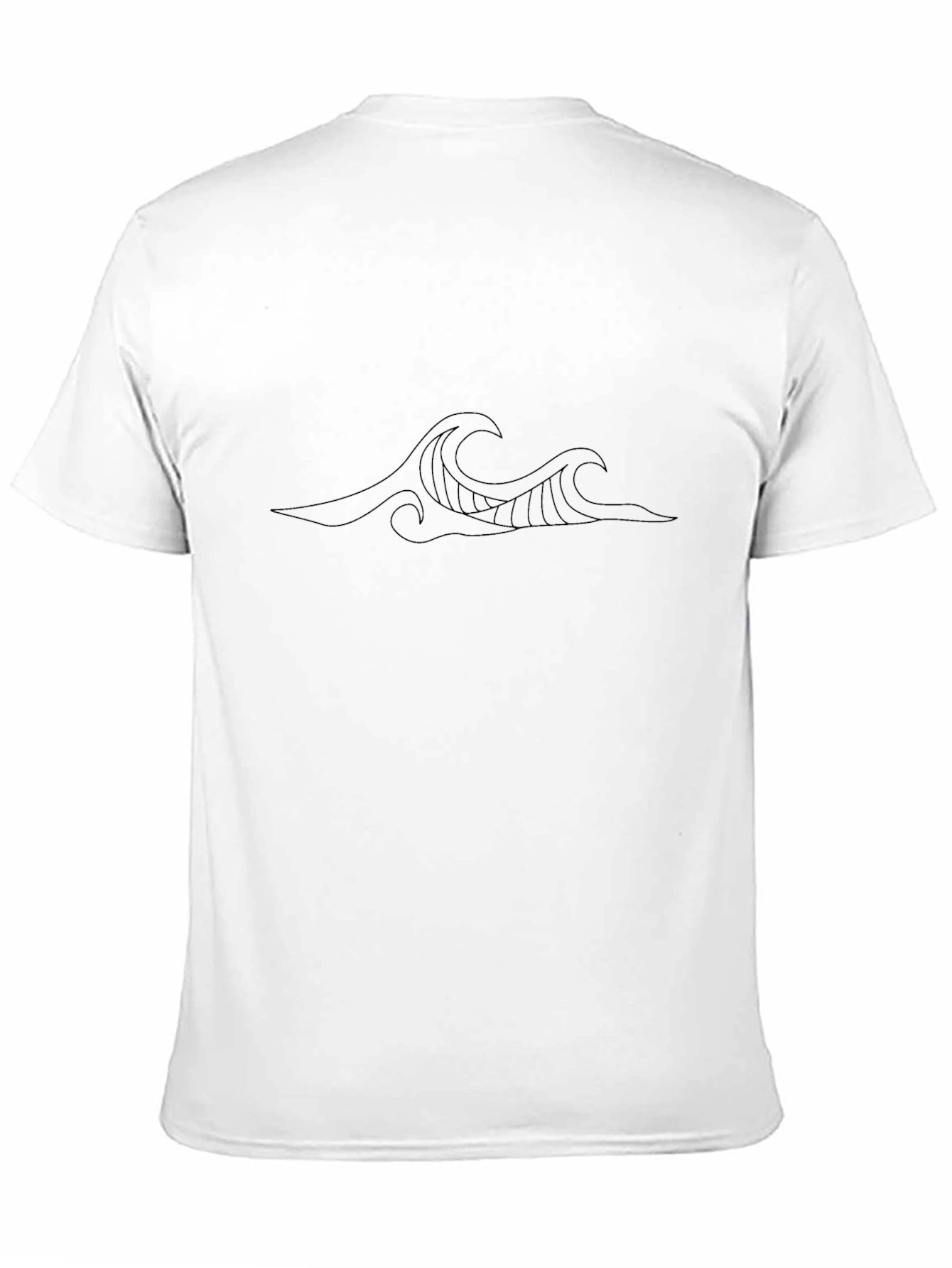 Minimalist Wave Design Black T-Shirt