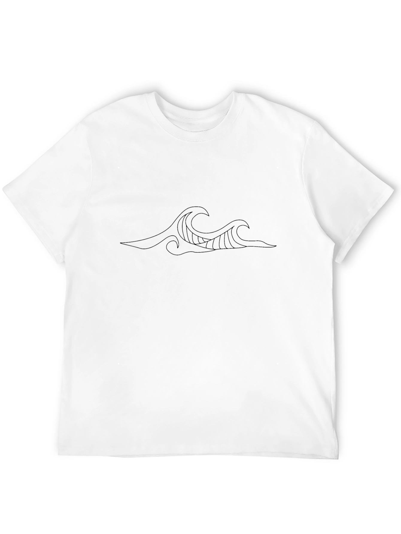 Minimalist Wave Design Black T-Shirt