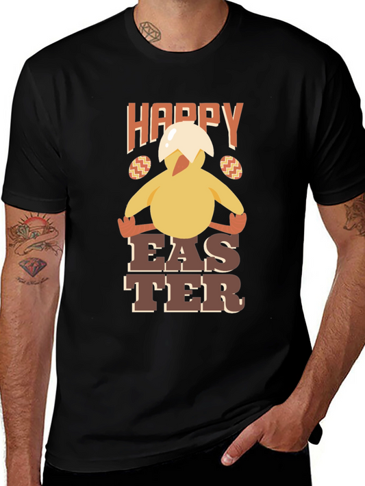 Happy Easter Chick T-Shirt - Mens Crew Neck Tee