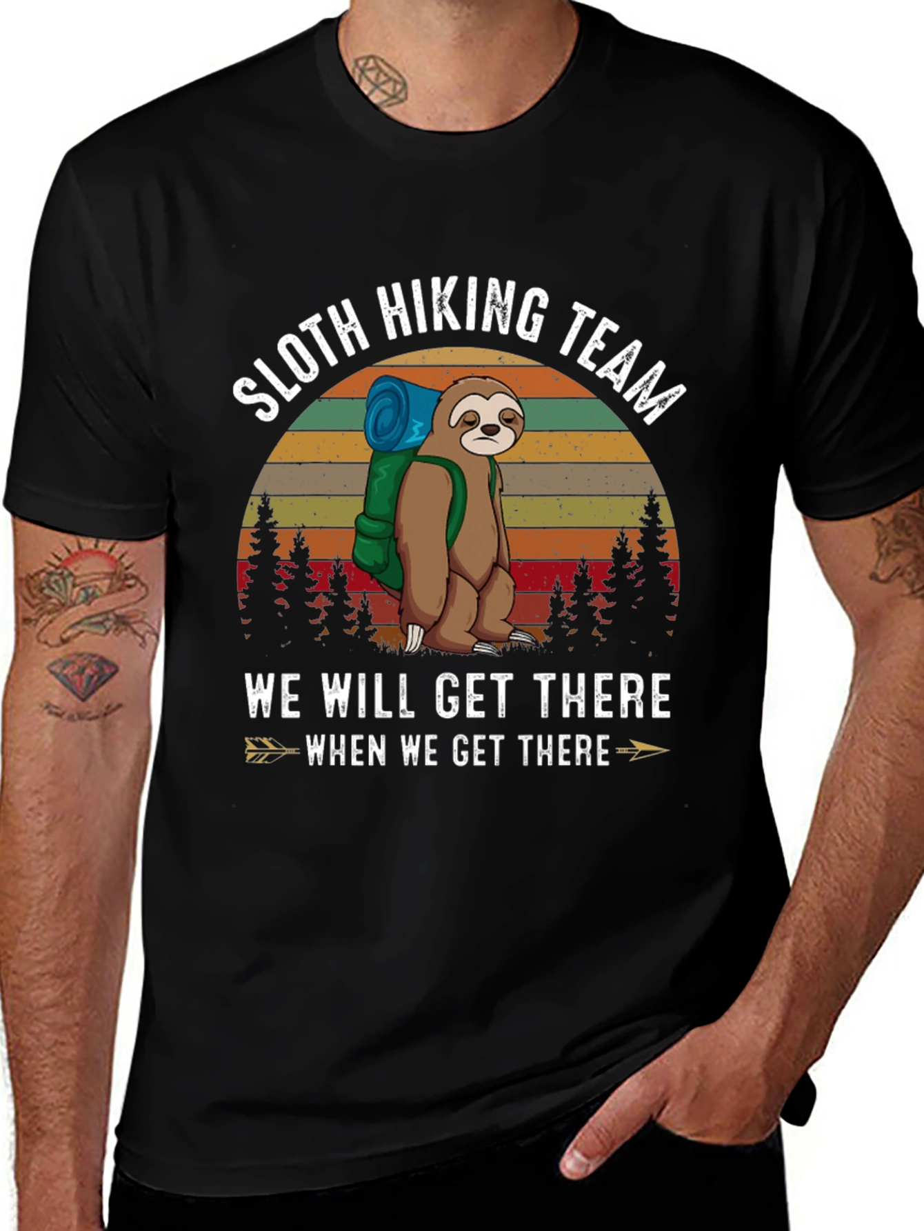 Sloth Hiking Team Tee - Funny Adventure Shirt