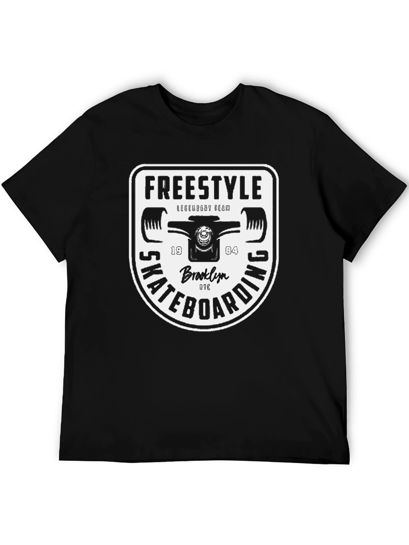 Freestyle Skateboarding Black T-Shirt