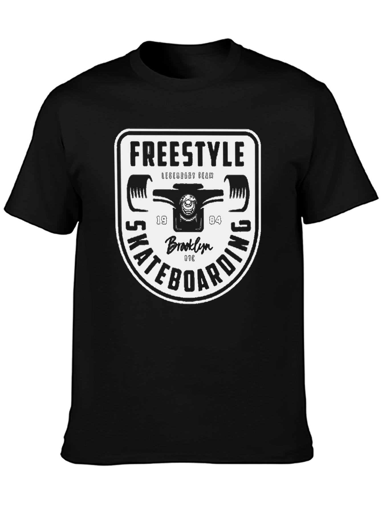 Freestyle Skateboarding Black T-Shirt