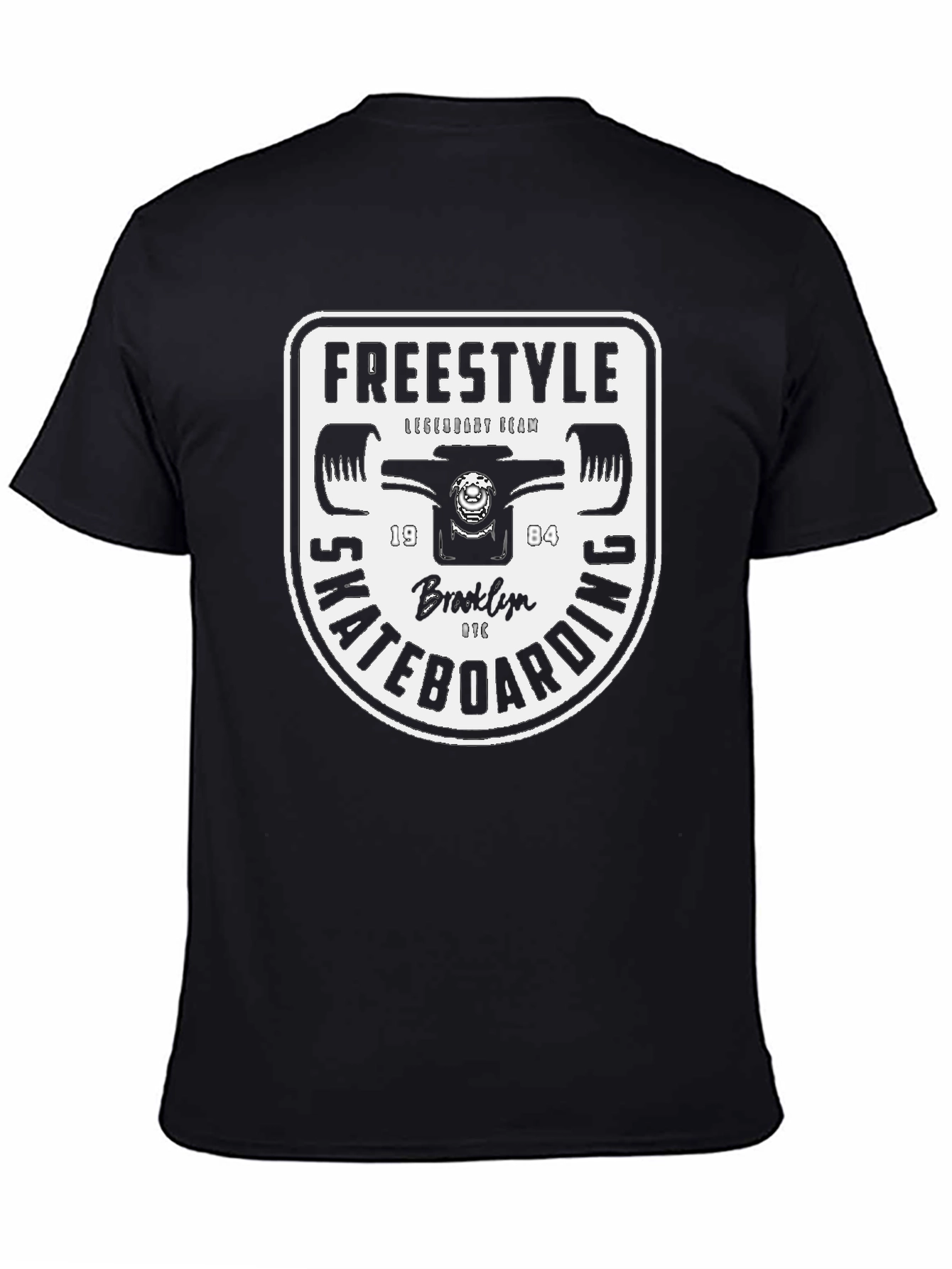 Freestyle Skateboarding Black T-Shirt