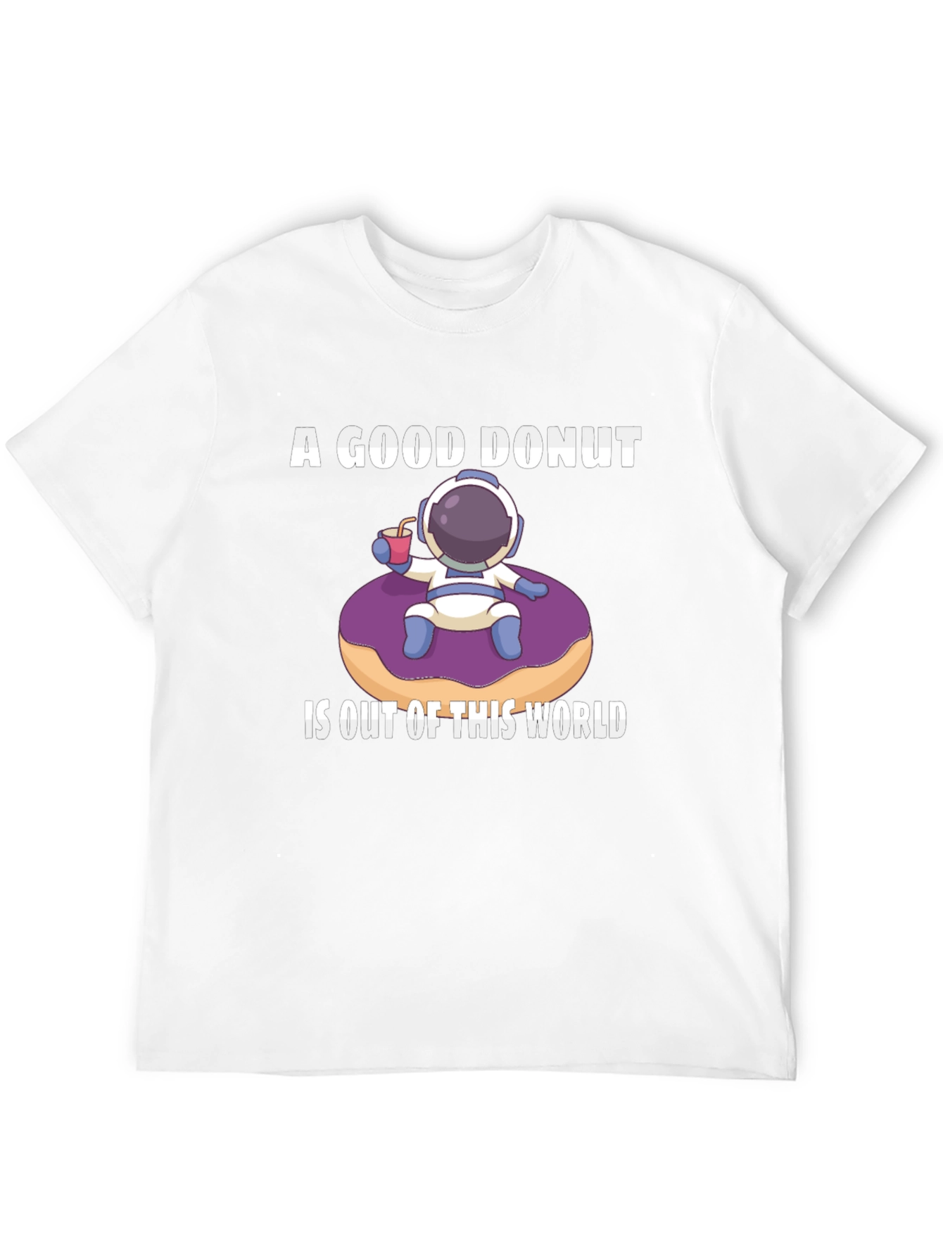 Astronaut Donut Graphic T-Shirt - Black