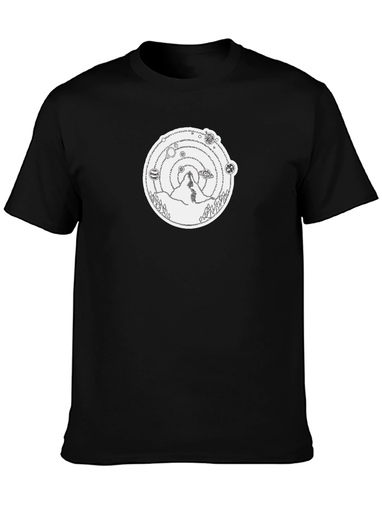Cosmic Mountain Graphic Tee - Black