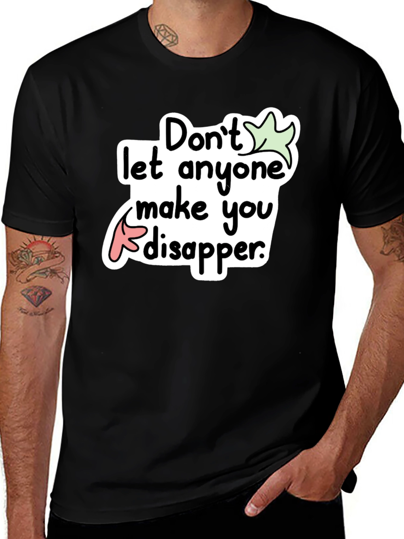 Dont Disappear Graphic Tee - Black