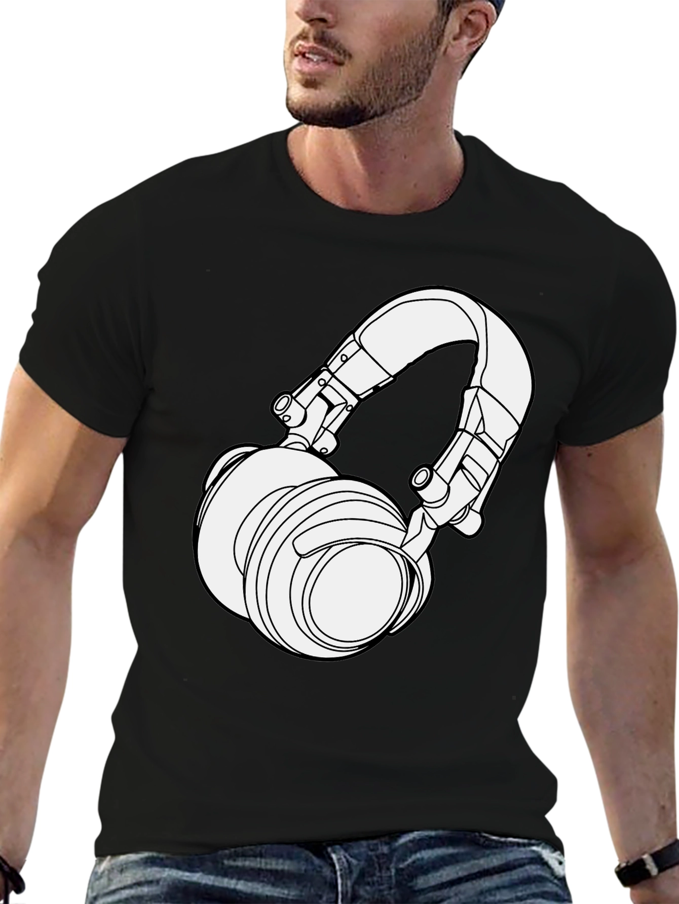 Headphone Graphic T-Shirt - Stylish Music Lover Tee