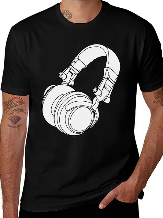 Headphone Graphic T-Shirt - Stylish Music Lover Tee