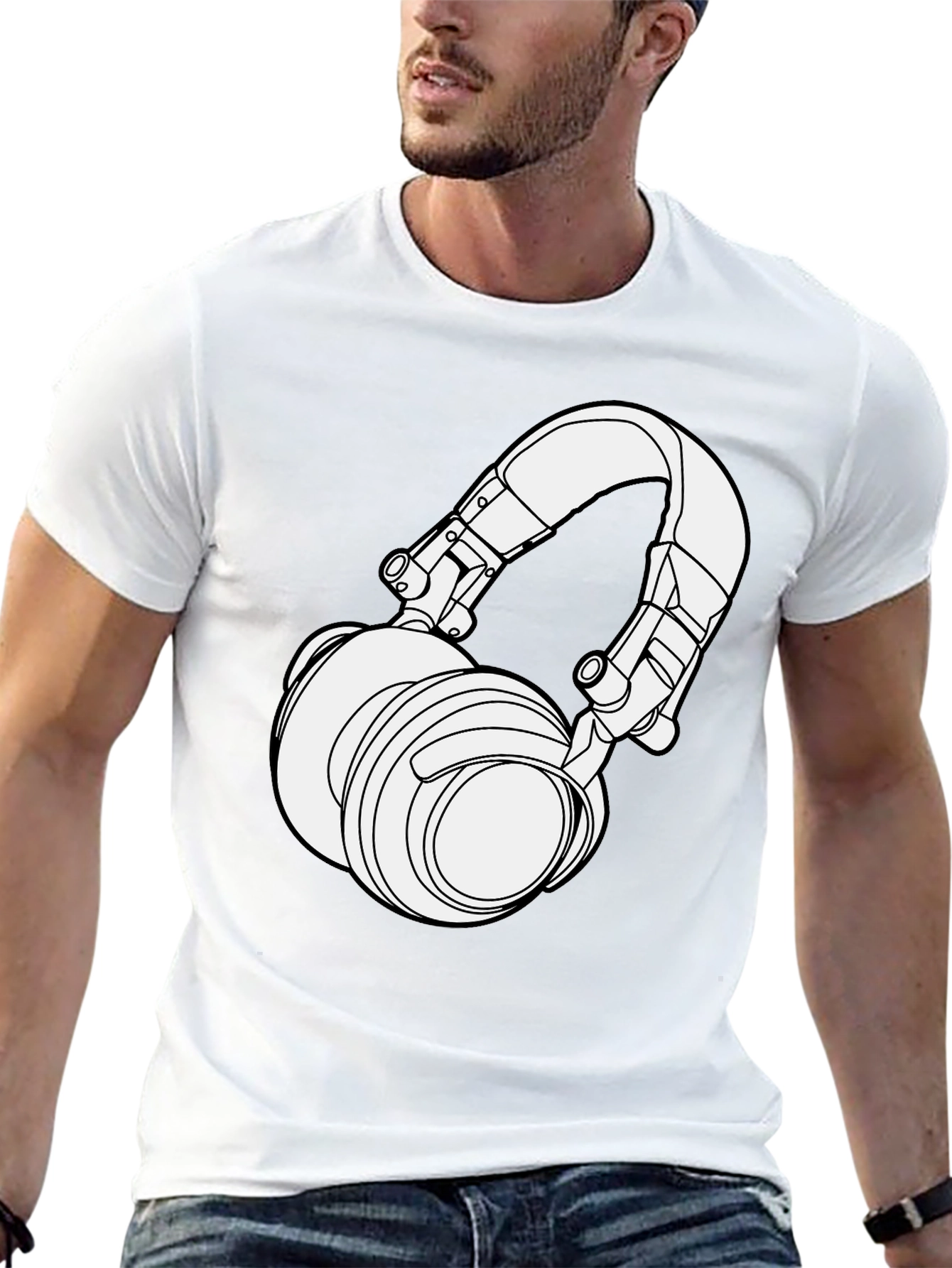 Headphone Graphic T-Shirt - Stylish Music Lover Tee