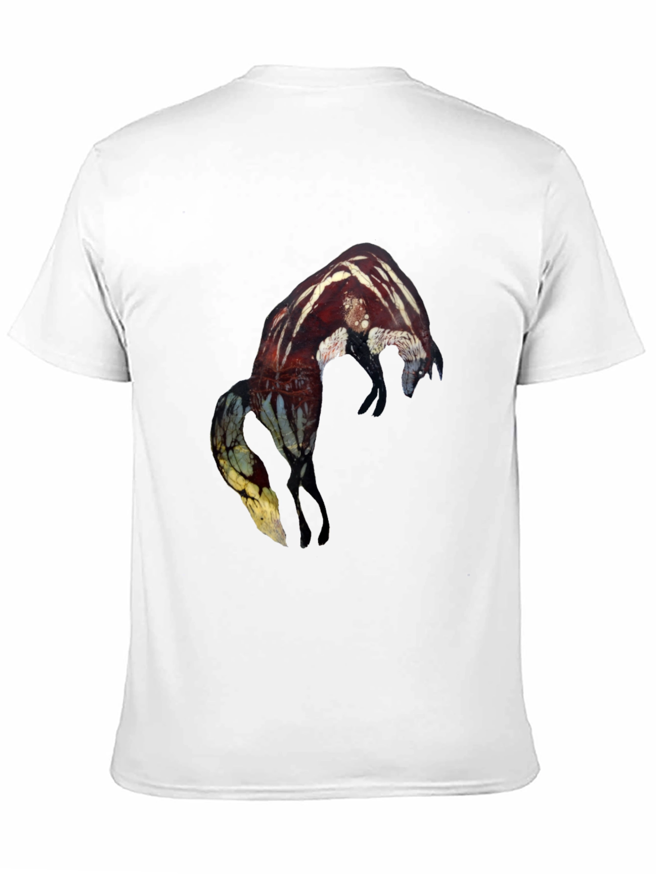 Abstract Fox Graphic Black T-Shirt